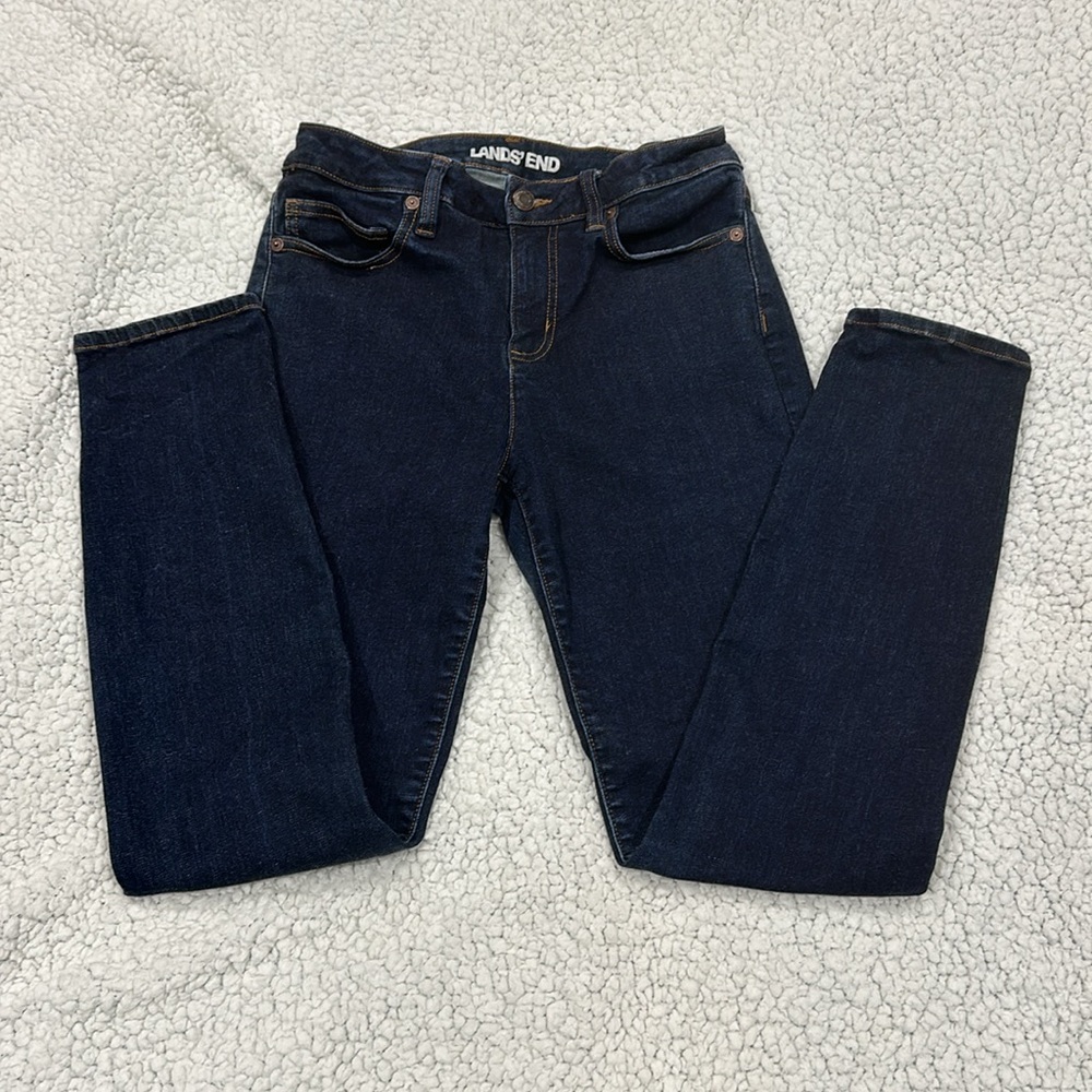 Lands End Women’s Mid Rise Curvy Skinny Jeans Size 6